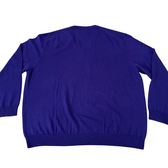 Club Room Merino Wool Sweater Men's Size 2XL Purple V-Neck Pullover - Picture 5 of 5